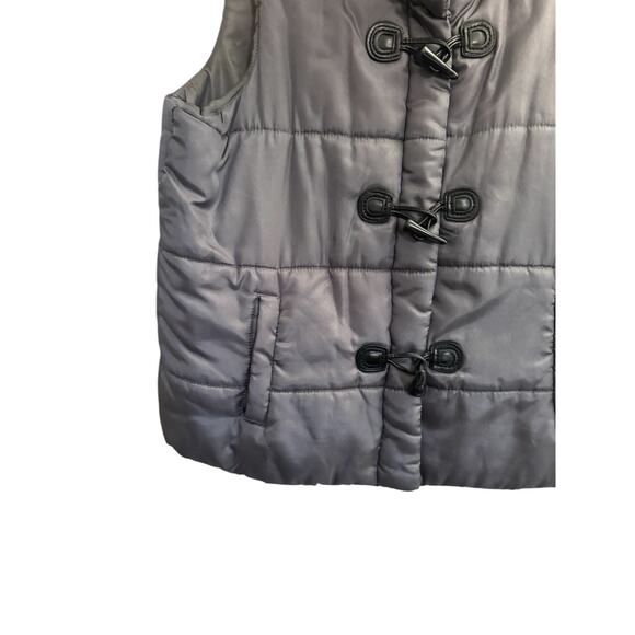 Inked & Faded Gray Puffer Vest XL Quilted Toggle Clasp Vest Winter #4149 - Picture 4 of 8